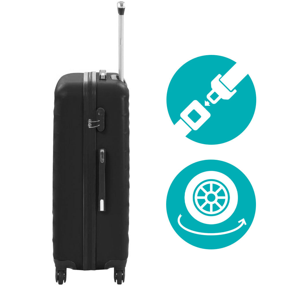 Premium matkalaukkusetti kosmetiikkalaukulla - musta