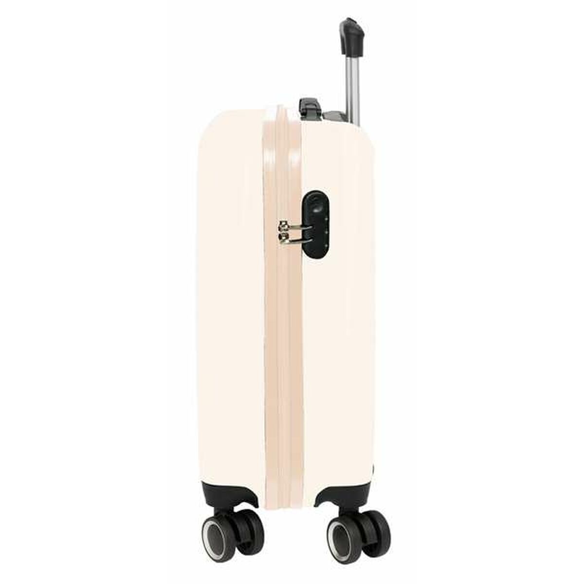 Mikki Hiiri lasten valkoinen matkalaukku sivusta vedettävä 4 pyörää