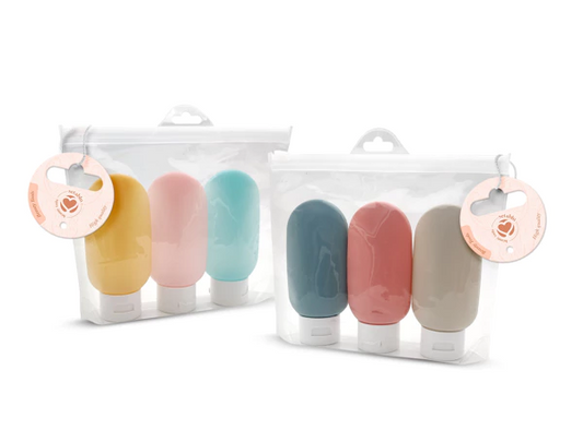 Matkapakkaussetti 3 osainen värillinen kuvassa kaksi eriväristä pakkausta