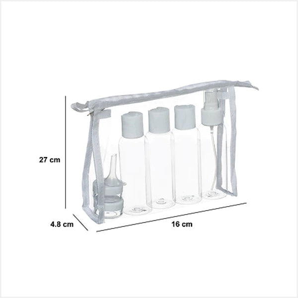 Matkapakkaussetti 7-osainen - läpinäkyvä